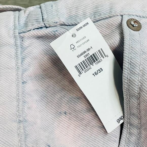 Gap Cheeky Straight High Rise Tie Dye Jeans NWT Size 16/33 - Picture 8 of 13